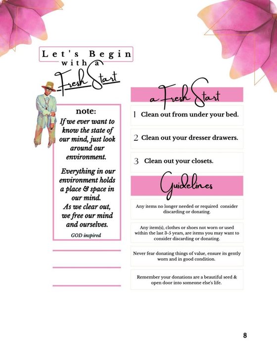 Interior page from the Prayer Book showing a self-esteem exercise